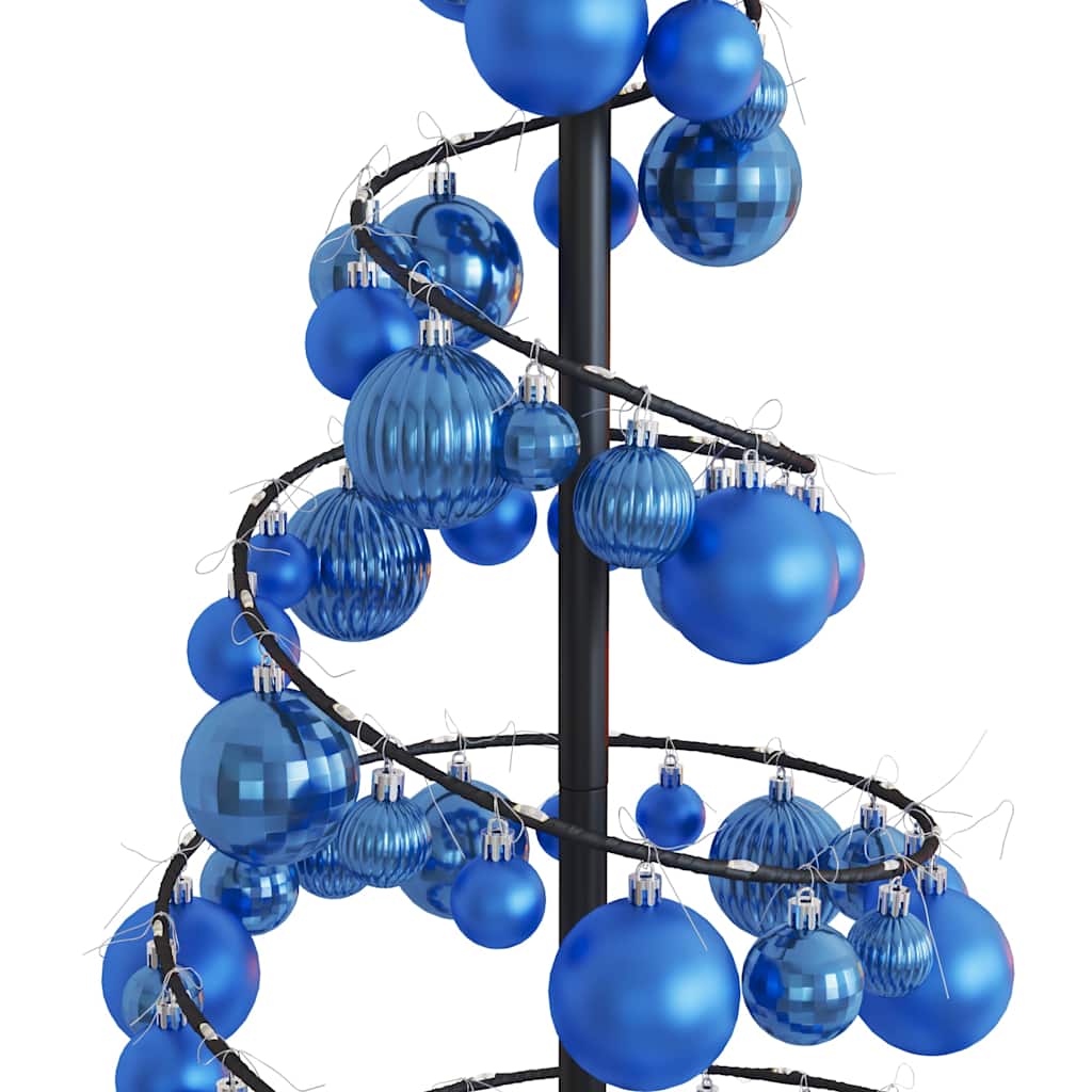 Albero di Natale a LED con Palline 80 LED Bianco Caldo 120 cm