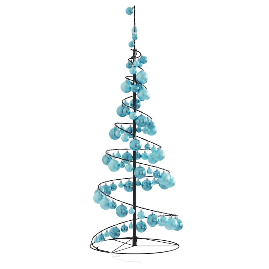 Albero di Natale a LED con Palline 80 LED Bianco Caldo 120 cm