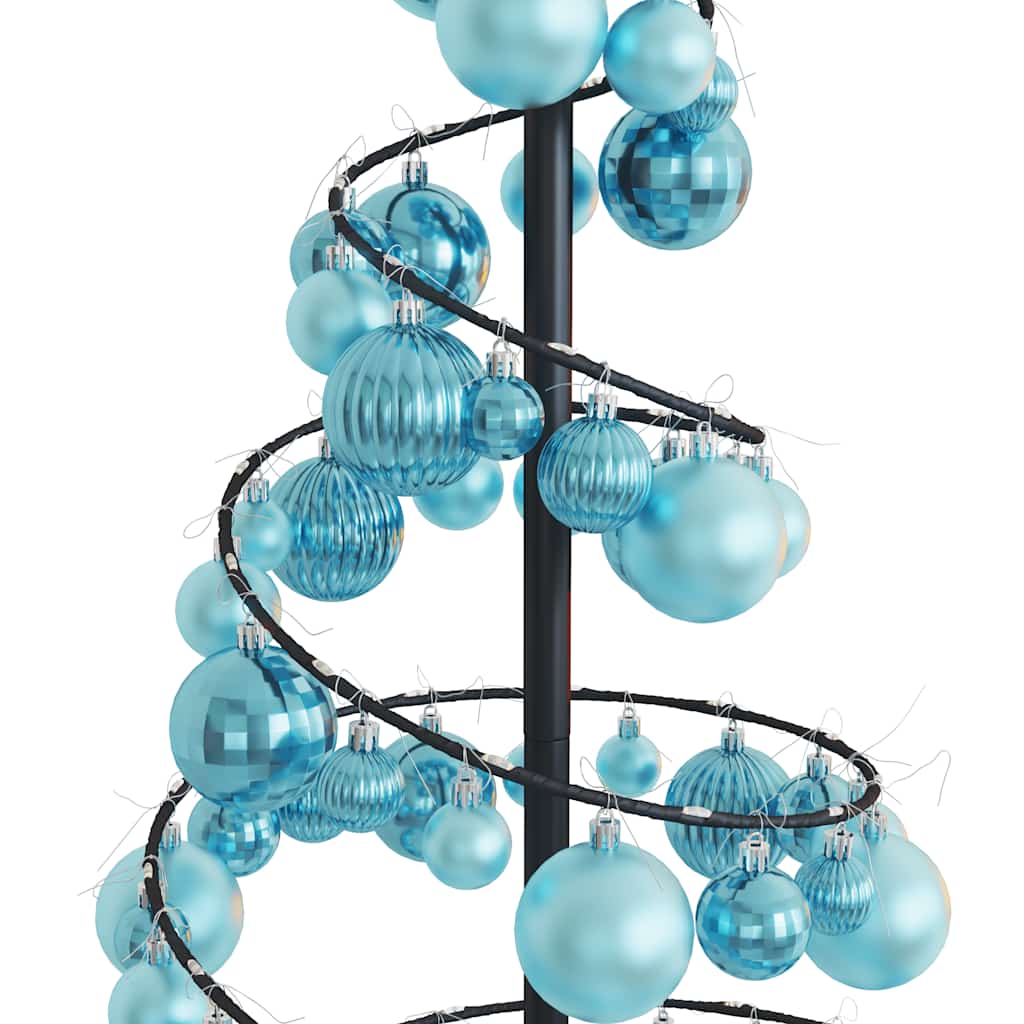 Albero di Natale a LED con Palline 80 LED Bianco Caldo 120 cm