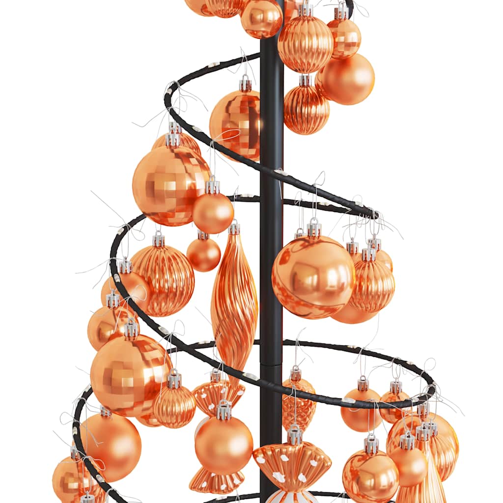 Albero di Natale a LED con Palline 80 LED Bianco Caldo 120 cm