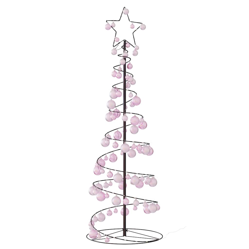 Albero di Natale a LED con Palline 100 LED Bianco Caldo 150 cm