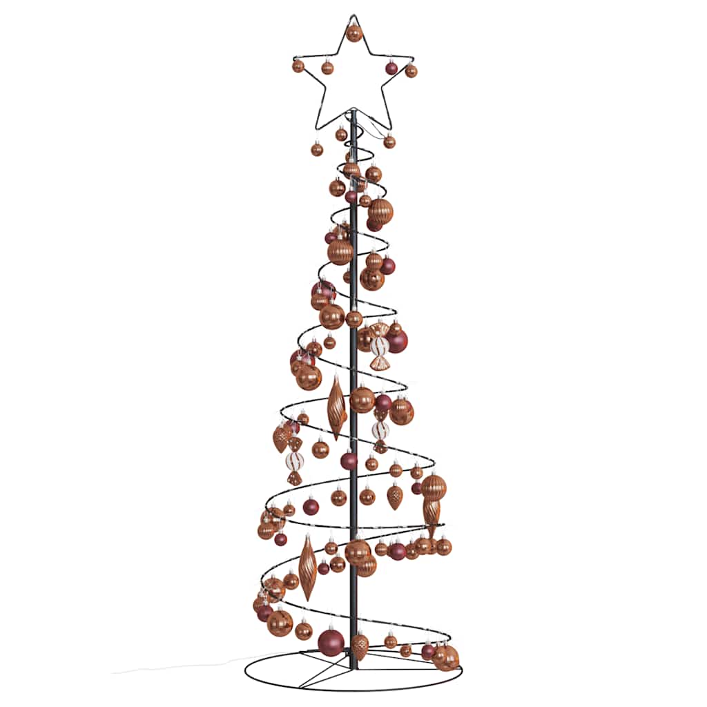 Albero di Natale a LED con Palline 100 LED Bianco Caldo 150 cm