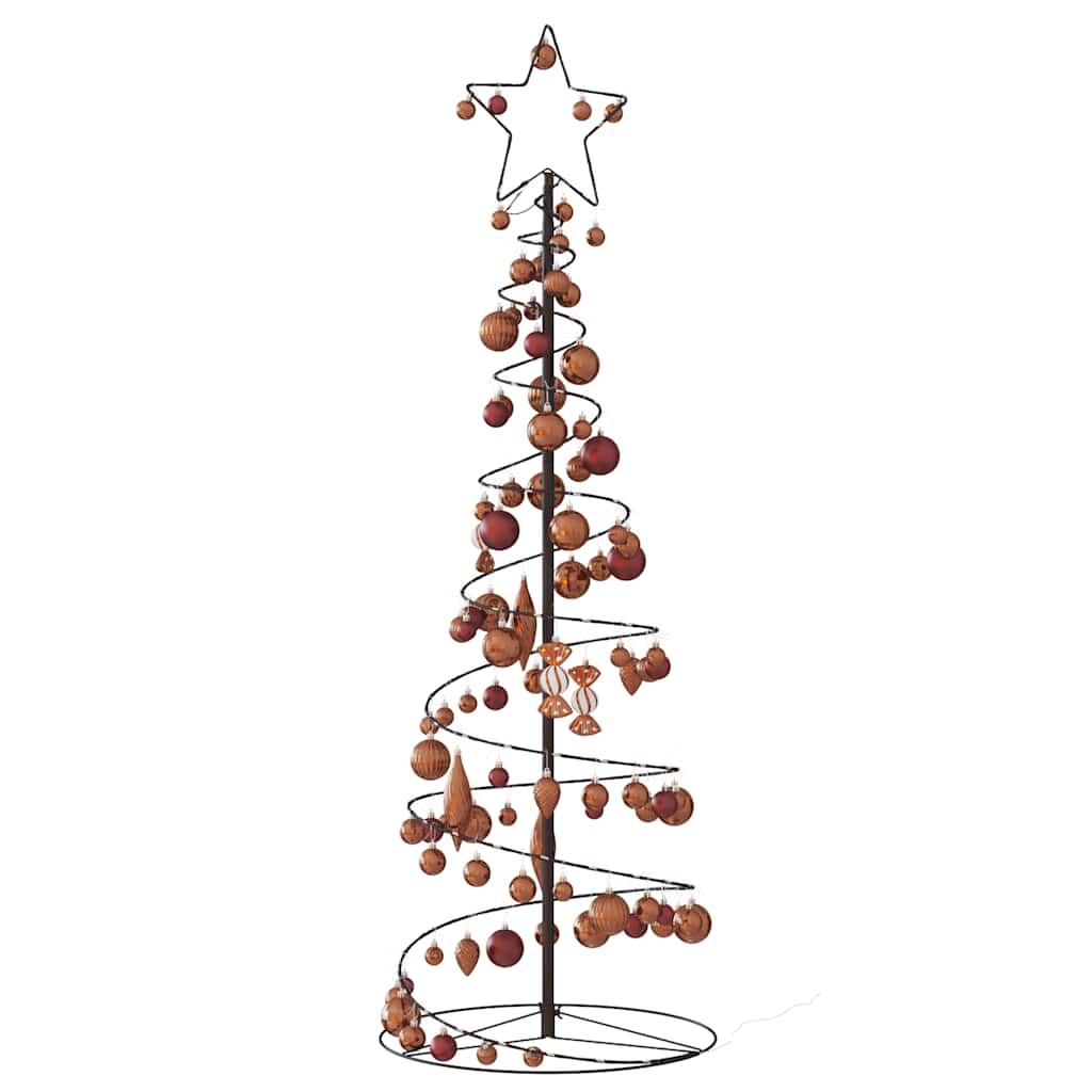 Albero di Natale a LED con Palline 100 LED Bianco Caldo 150 cm