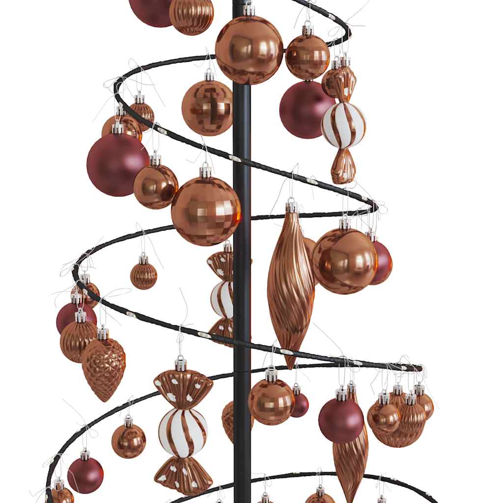 Albero di Natale a LED con Palline 100 LED Bianco Caldo 150 cm