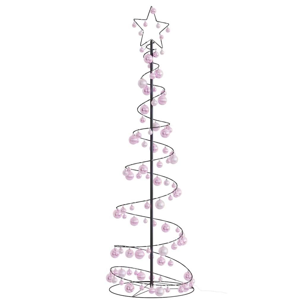 Albero di Natale a LED con Palline 120 LED Bianco Caldo 180 cm