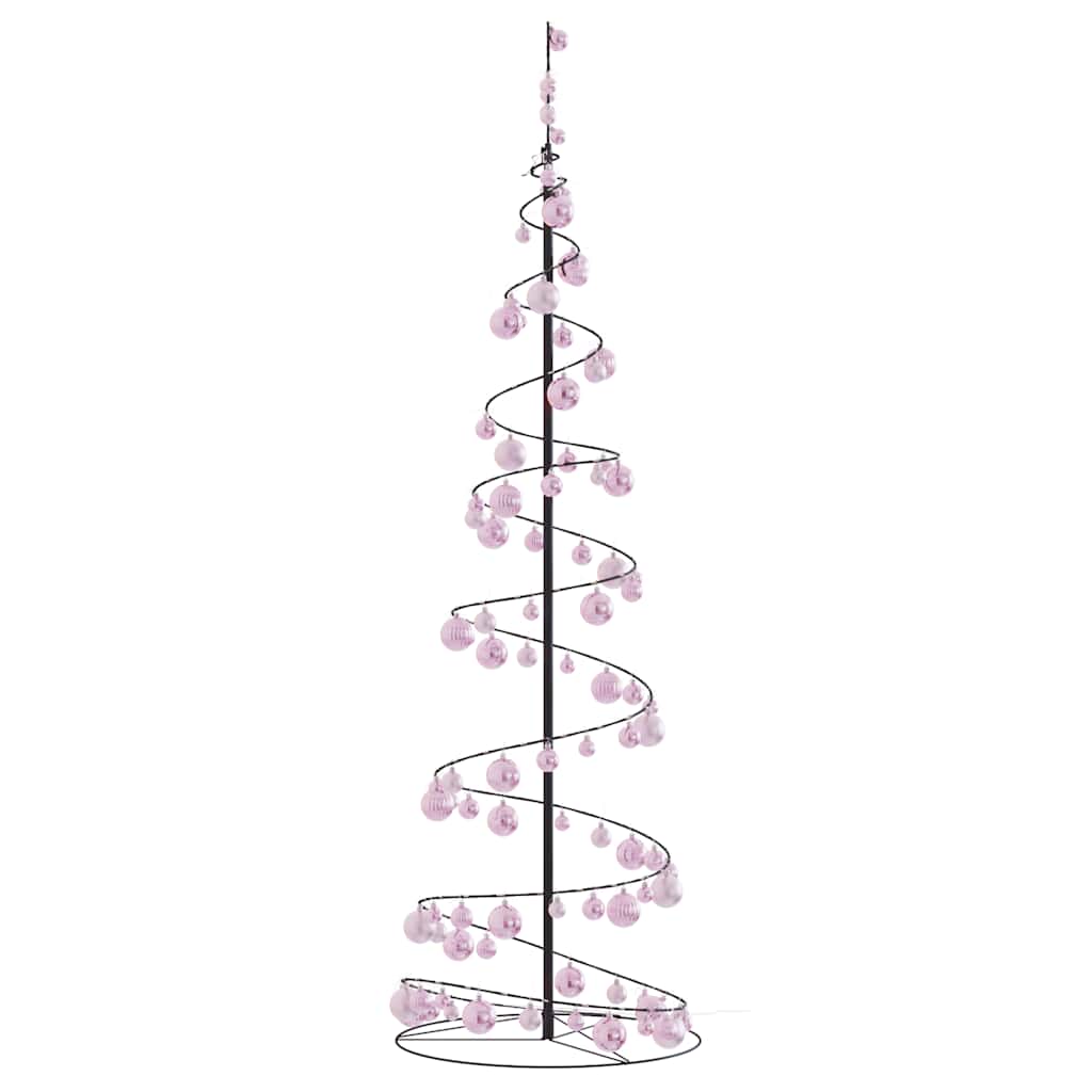 Albero di Natale a LED con Palline 120 LED Bianco Caldo 180 cm