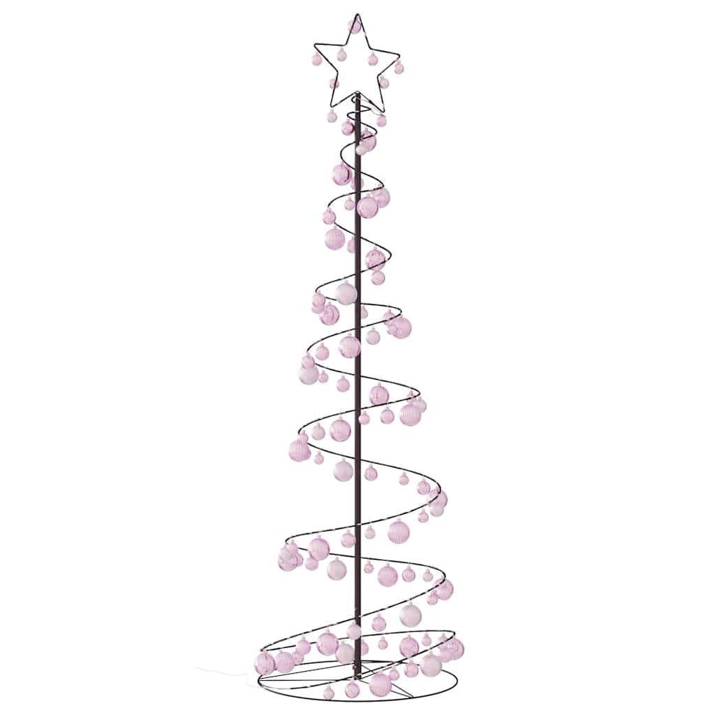 Albero di Natale a LED con Palline 120 LED Bianco Caldo 180 cm