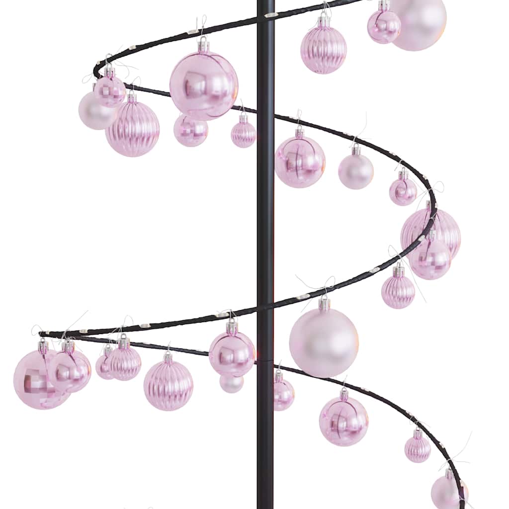 Albero di Natale a LED con Palline 120 LED Bianco Caldo 180 cm