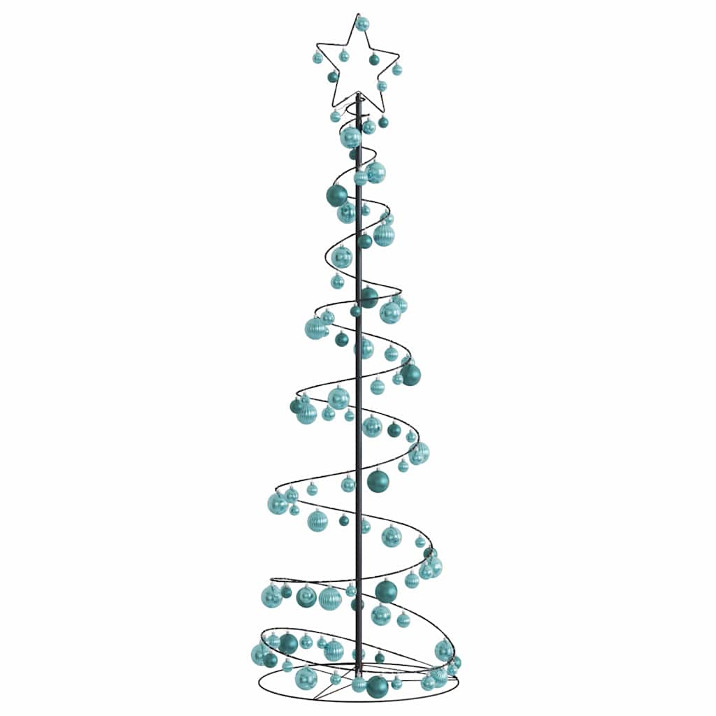Albero di Natale a LED con Palline 120 LED Bianco Caldo 180 cm