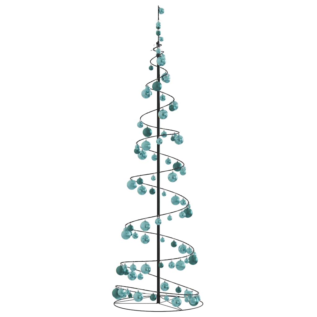 Albero di Natale a LED con Palline 120 LED Bianco Caldo 180 cm
