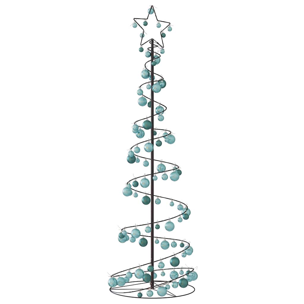 Albero di Natale a LED con Palline 120 LED Bianco Caldo 180 cm