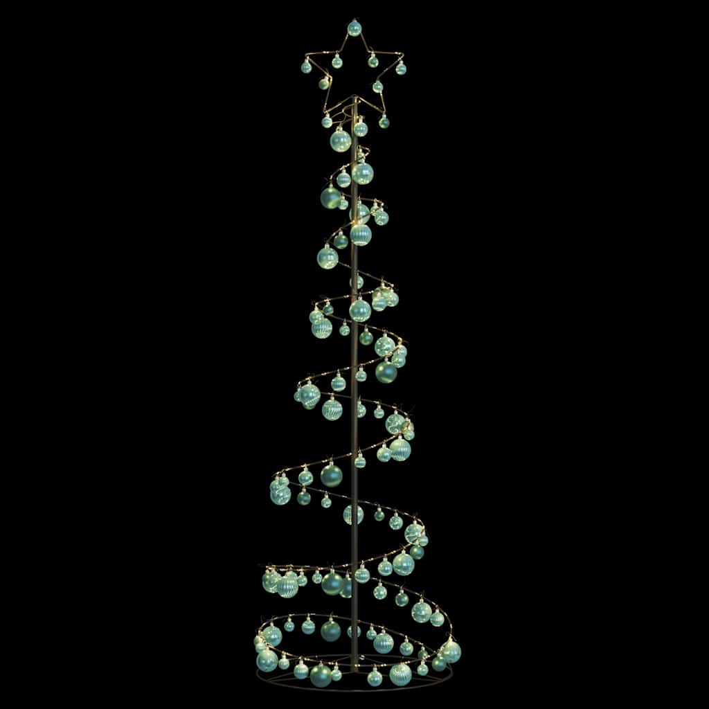 Albero di Natale a LED con Palline 120 LED Bianco Caldo 180 cm