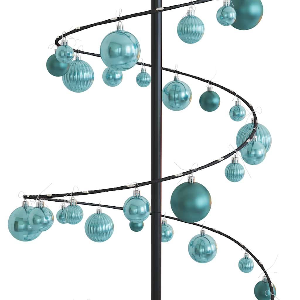 Albero di Natale a LED con Palline 120 LED Bianco Caldo 180 cm