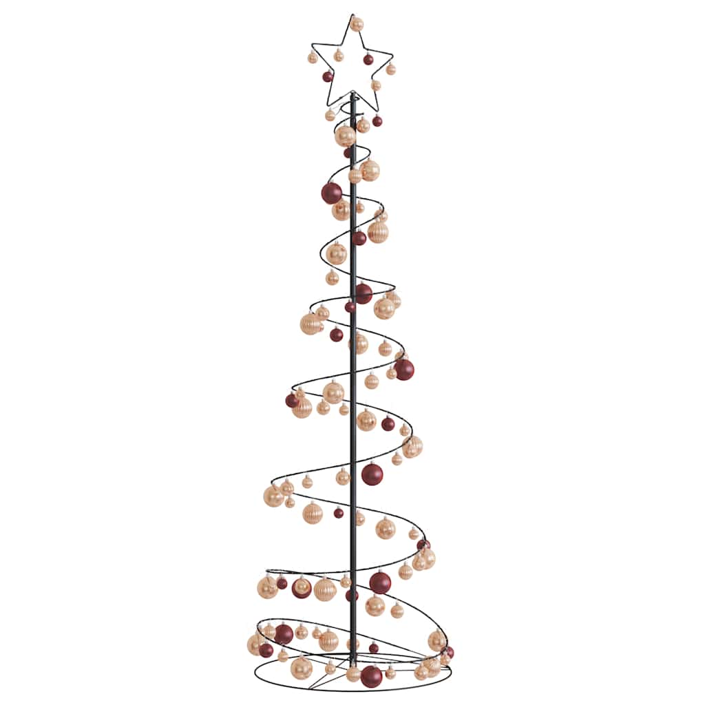 Albero di Natale a LED con Palline 120 LED Bianco Caldo 180 cm