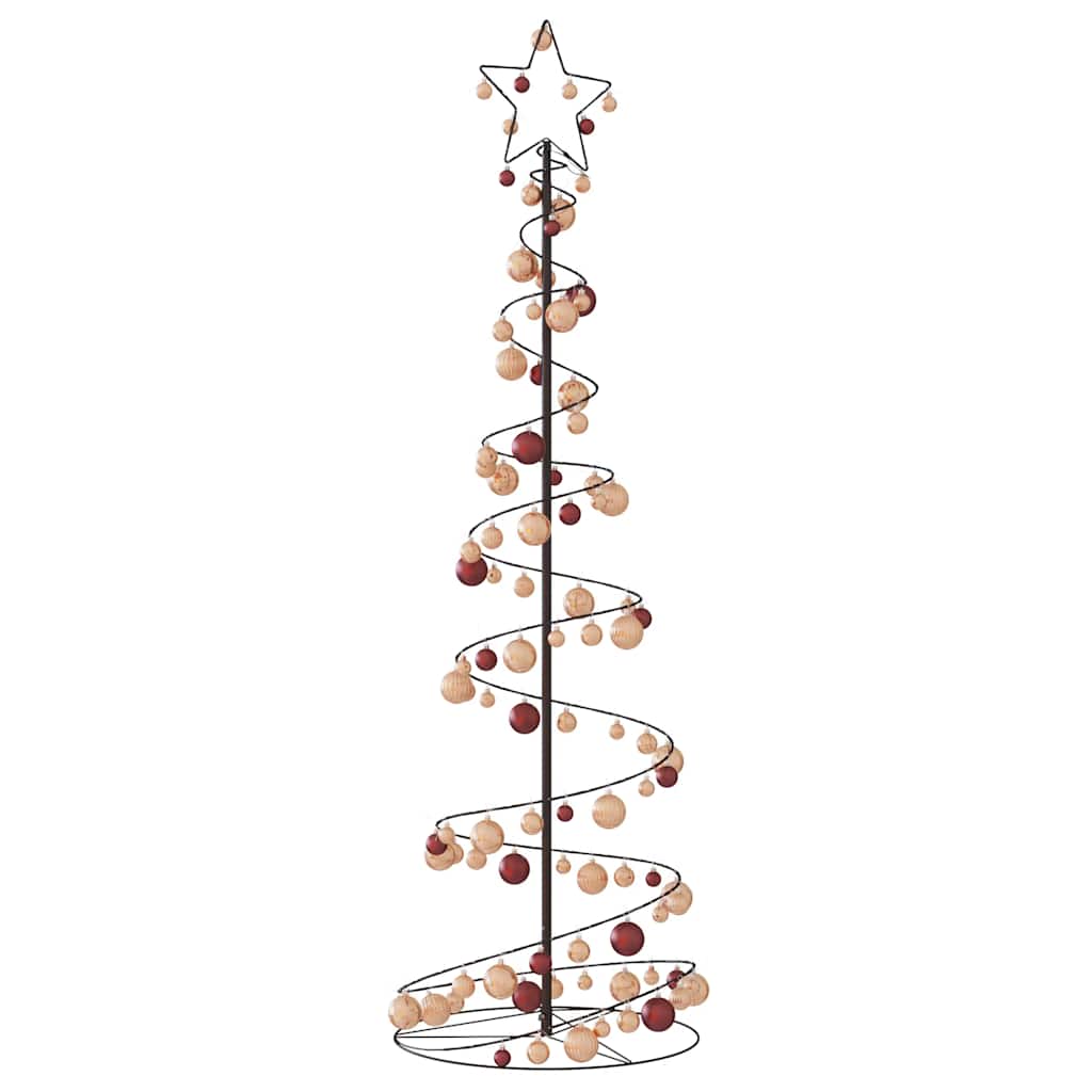 Albero di Natale a LED con Palline 120 LED Bianco Caldo 180 cm