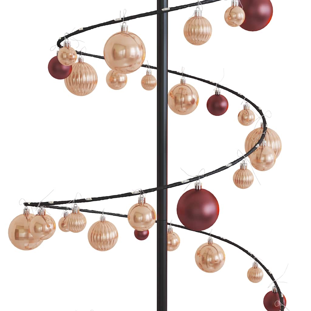 Albero di Natale a LED con Palline 120 LED Bianco Caldo 180 cm