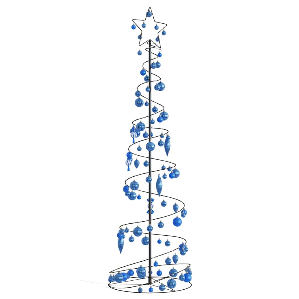 Albero di Natale a LED con Palline 120 LED Bianco Caldo 180 cm