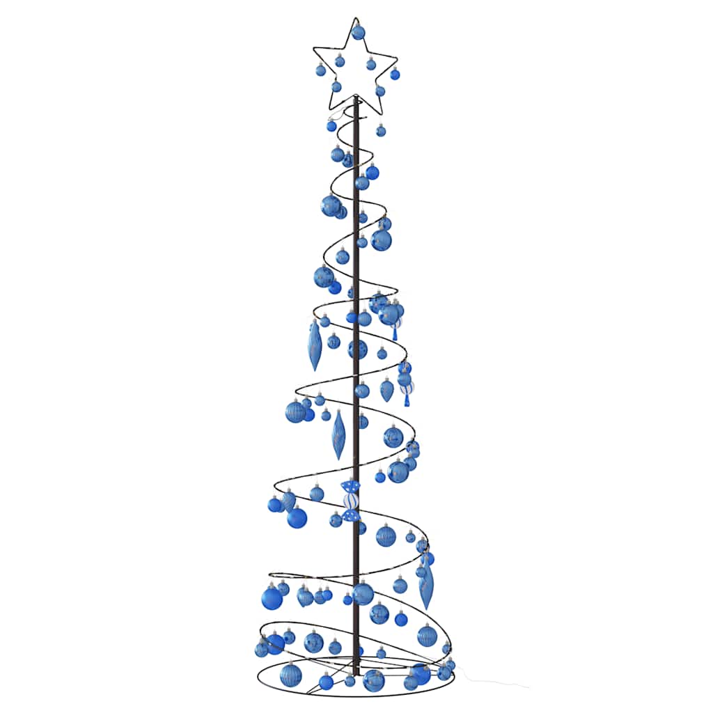 Albero di Natale a LED con Palline 120 LED Bianco Caldo 180 cm
