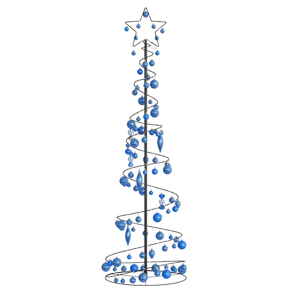 Albero di Natale a LED con Palline 120 LED Bianco Caldo 180 cm