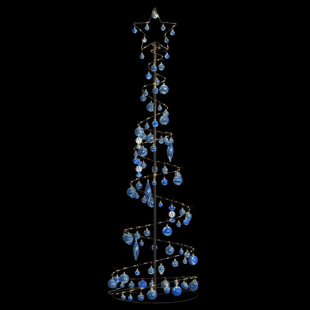 Albero di Natale a LED con Palline 120 LED Bianco Caldo 180 cm
