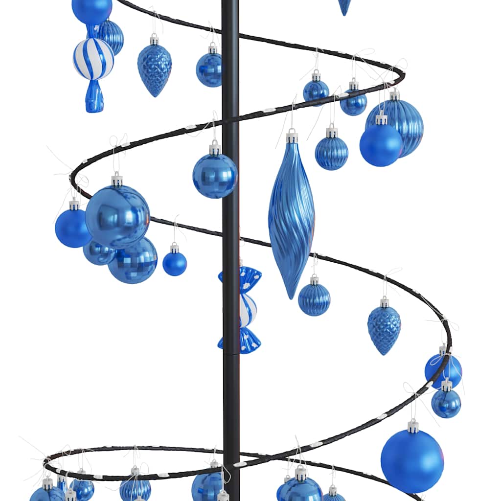 Albero di Natale a LED con Palline 120 LED Bianco Caldo 180 cm