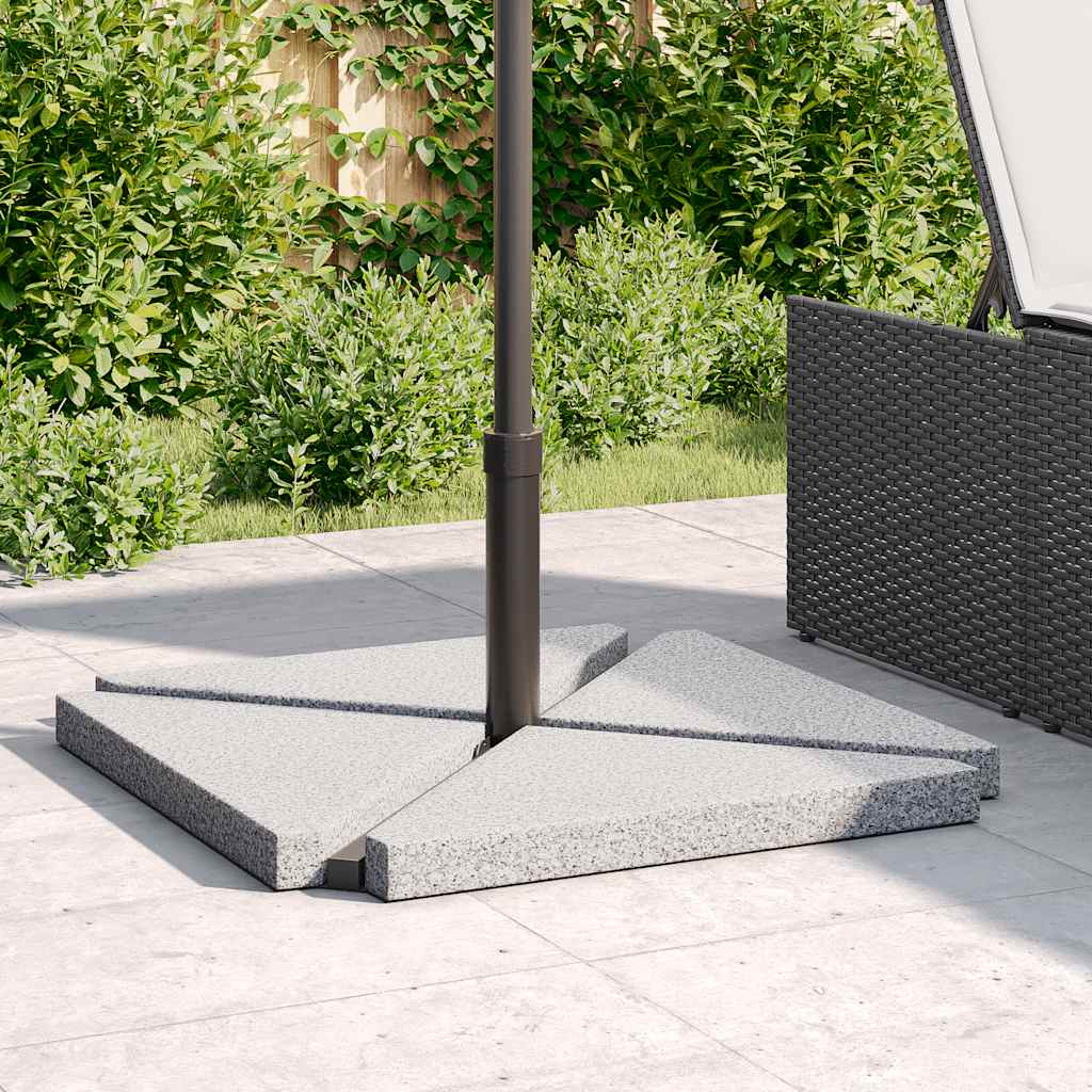 Set Base per Ombrellone da Giardino 5 pz in Granito e Acciaio