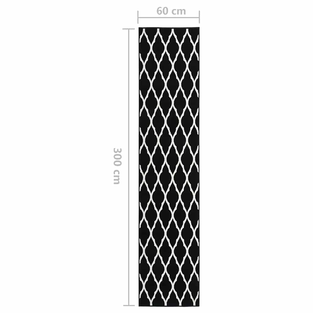 Tappeto Lungo in BCF Bianco e Nero 60x300 cm
