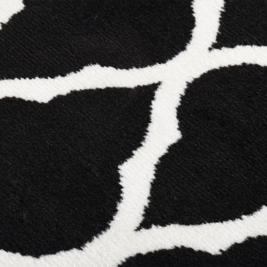 Tappeto Lungo in BCF Bianco e Nero 60x350 cm
