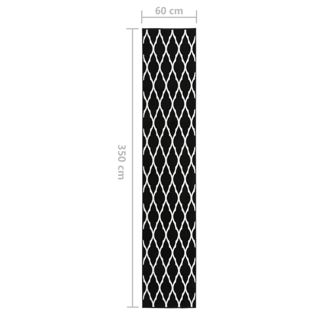 Tappeto Lungo in BCF Bianco e Nero 60x350 cm