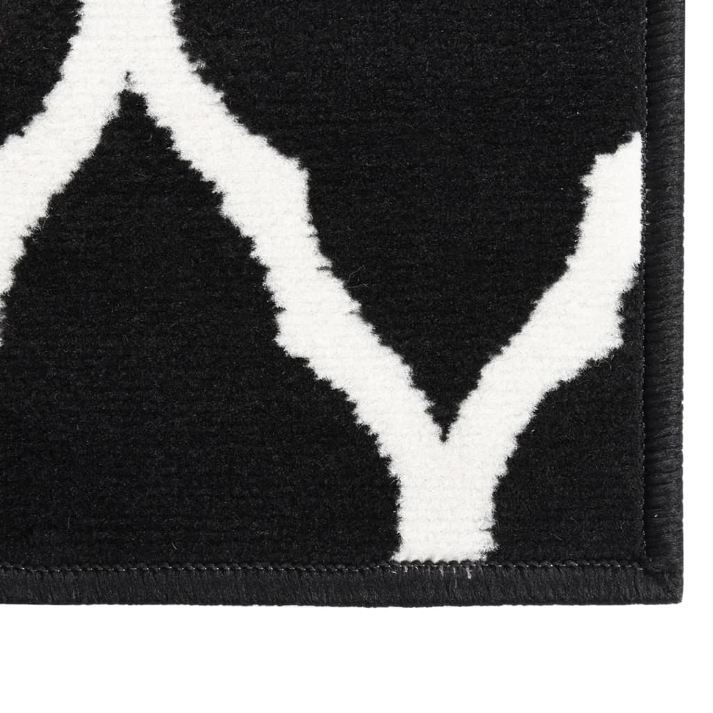 Tappeto Lungo in BCF Bianco e Nero 80x200 cm