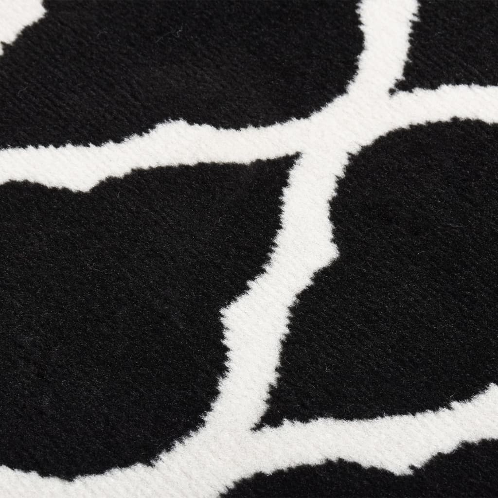 Tappeto Lungo in BCF Bianco e Nero 100x350 cm