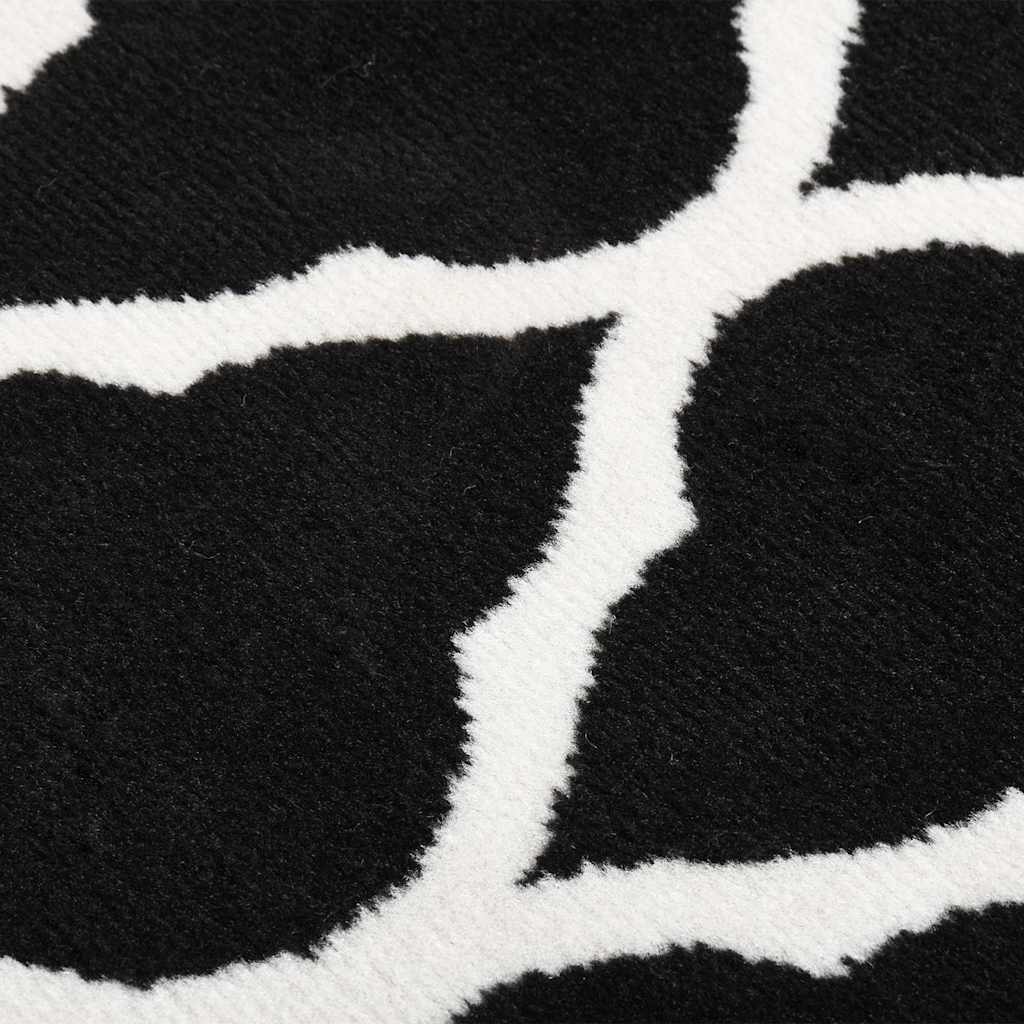 Tappeto Lungo in BCF Bianco e Nero 100x400 cm