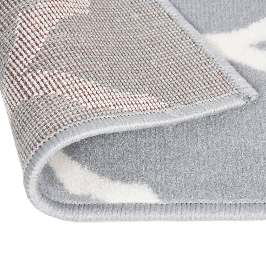 Tappeto Lungo in BCF Bianco e Grigio 60x450 cm