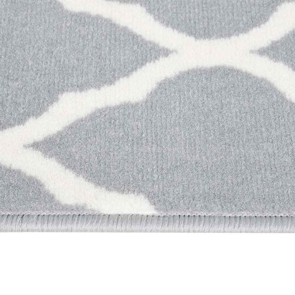 Tappeto Lungo in BCF Grigio e Bianco 80x500 cm