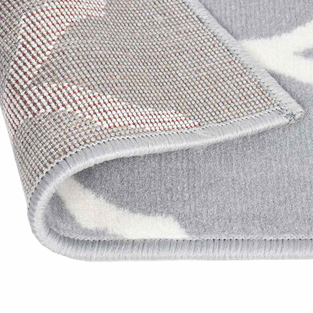 Tappeto Lungo in BCF Bianco e Grigio 100x450 cm