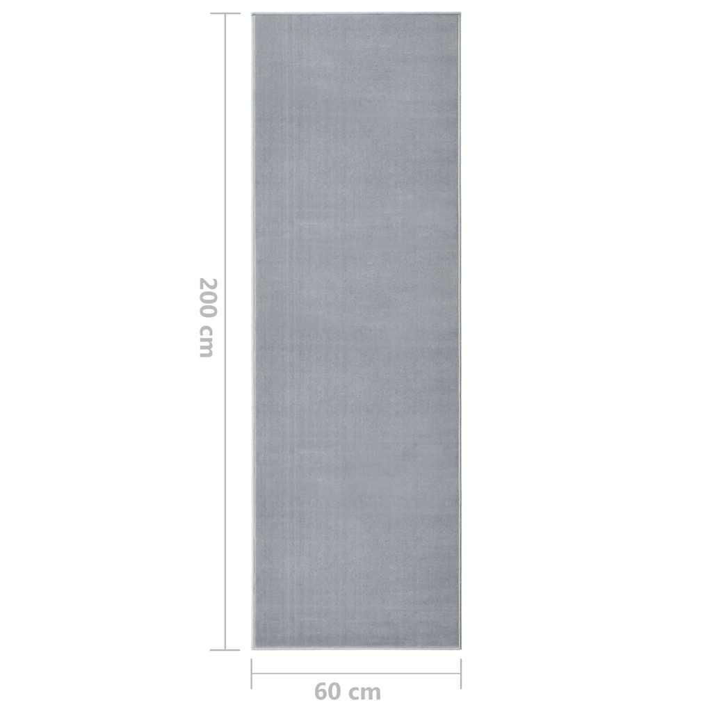 Tappeto Lungo in BCF Grigio 60x200 cm