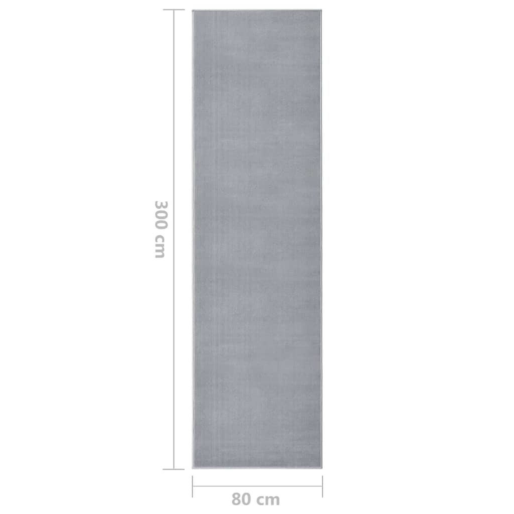 Tappeto Lungo in BCF Grigio 80x300 cm