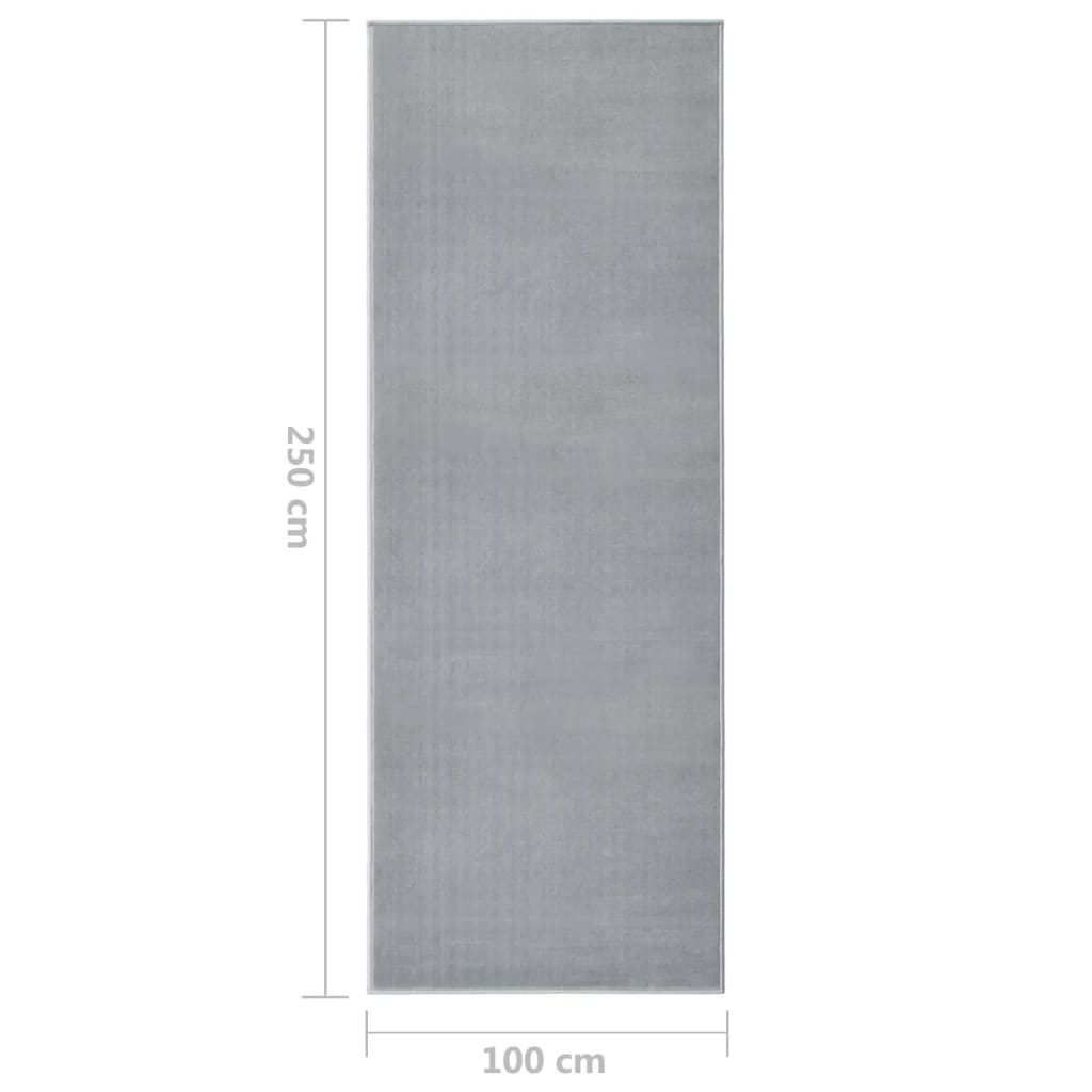 Tappeto Lungo in BCF Grigio 100x250 cm