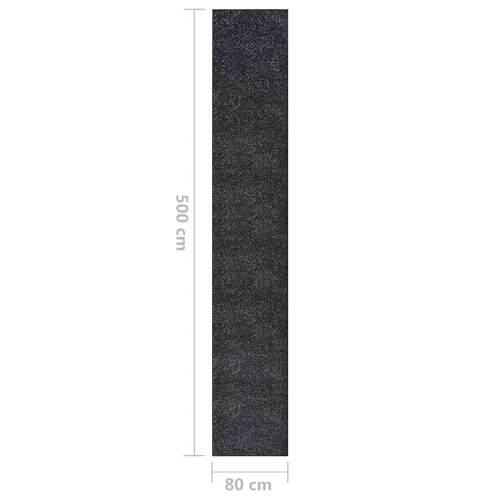 Tappeto Lungo in BCF Antracite 80x500 cm