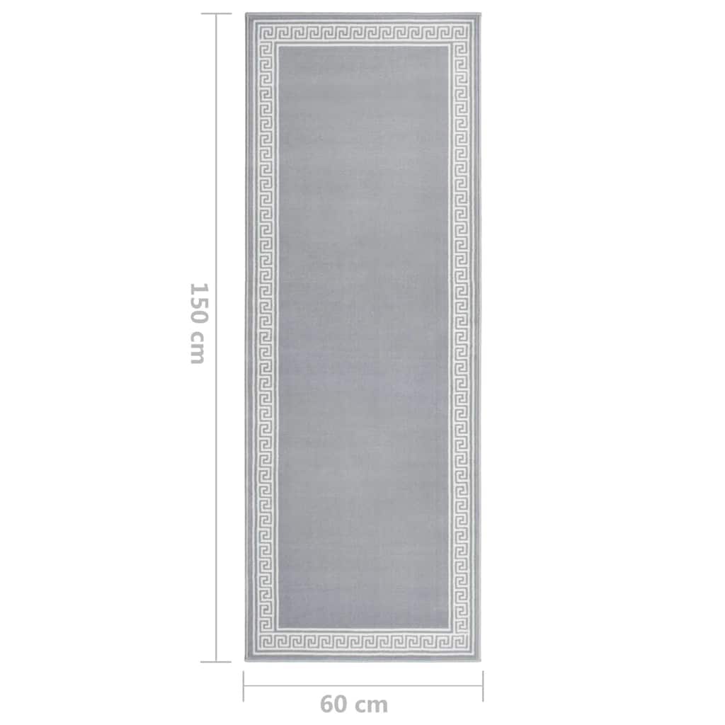 Tappeto Lungo in BCF Grigio con Motivo 60x150 cm