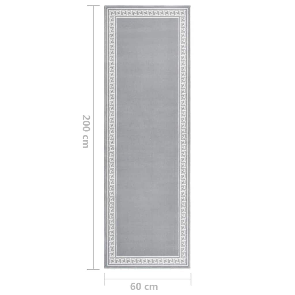 Tappeto Lungo in BCF Grigio con Motivo 60x200 cm