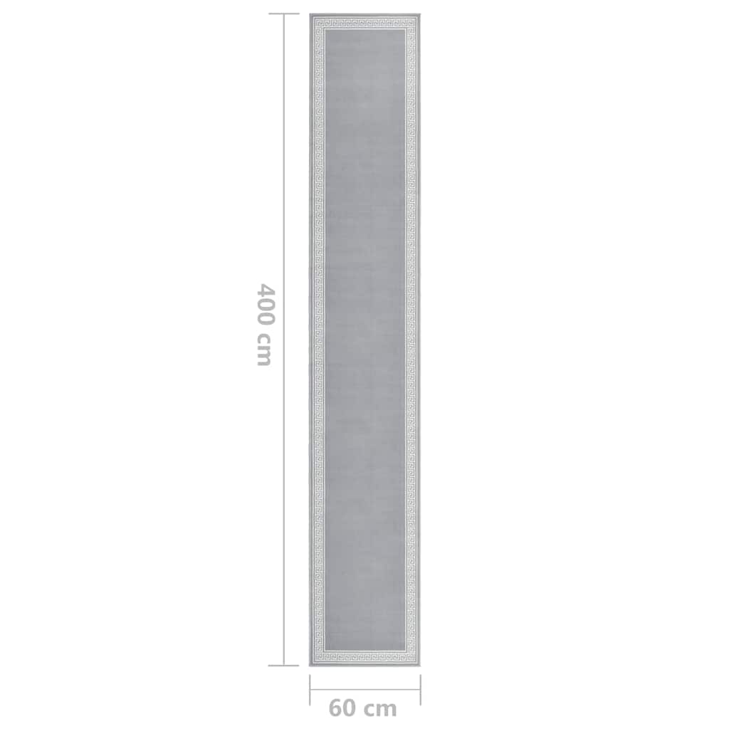 Tappeto Lungo in BCF Grigio con Motivo 60x400 cm