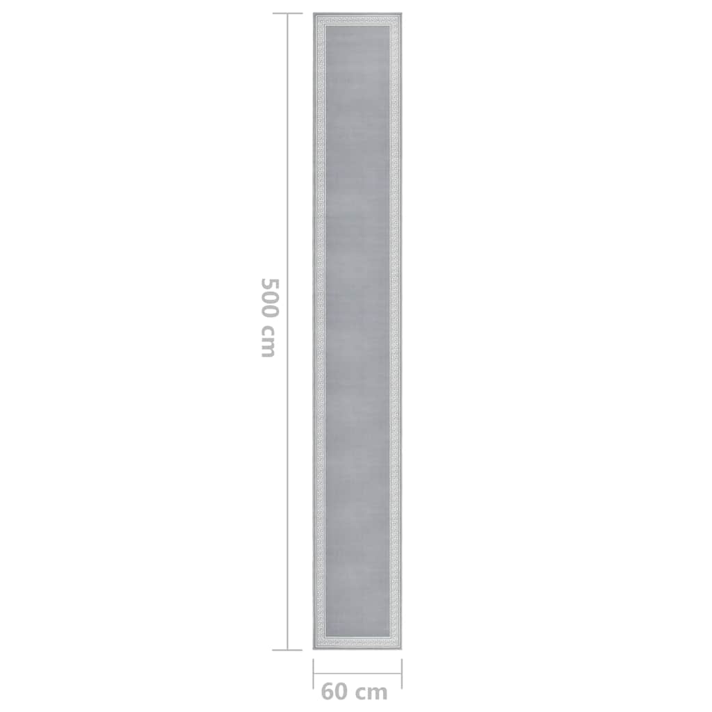 Tappeto Lungo in BCF Grigio con Motivo 60x500 cm