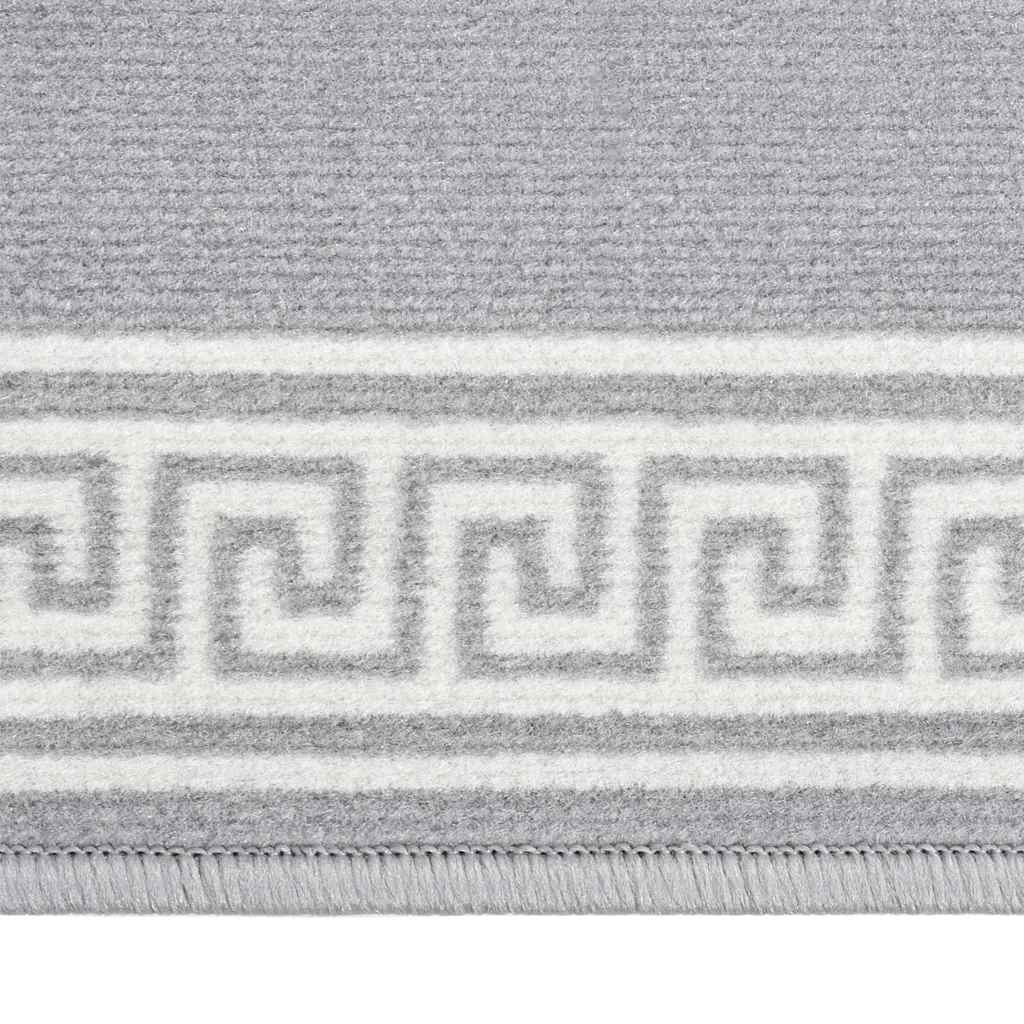 Tappeto Lungo in BCF Grigio con Motivo 80x500 cm