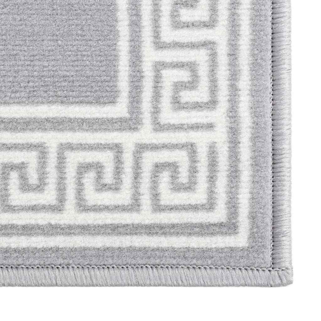 Tappeto Lungo in BCF Grigio con Motivo 100x300 cm