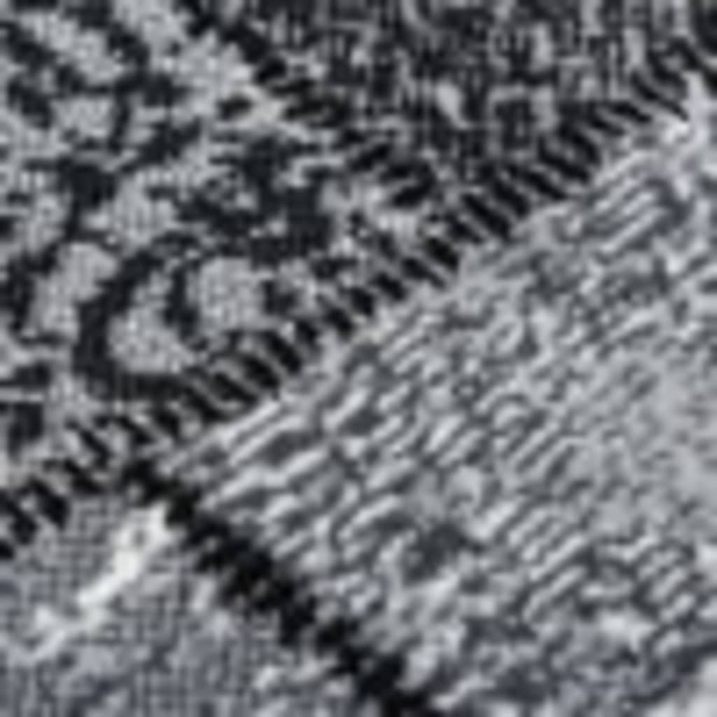 Tappeto Lungo in BCF Grigio con Motivo a Blocchi 60x450 cm