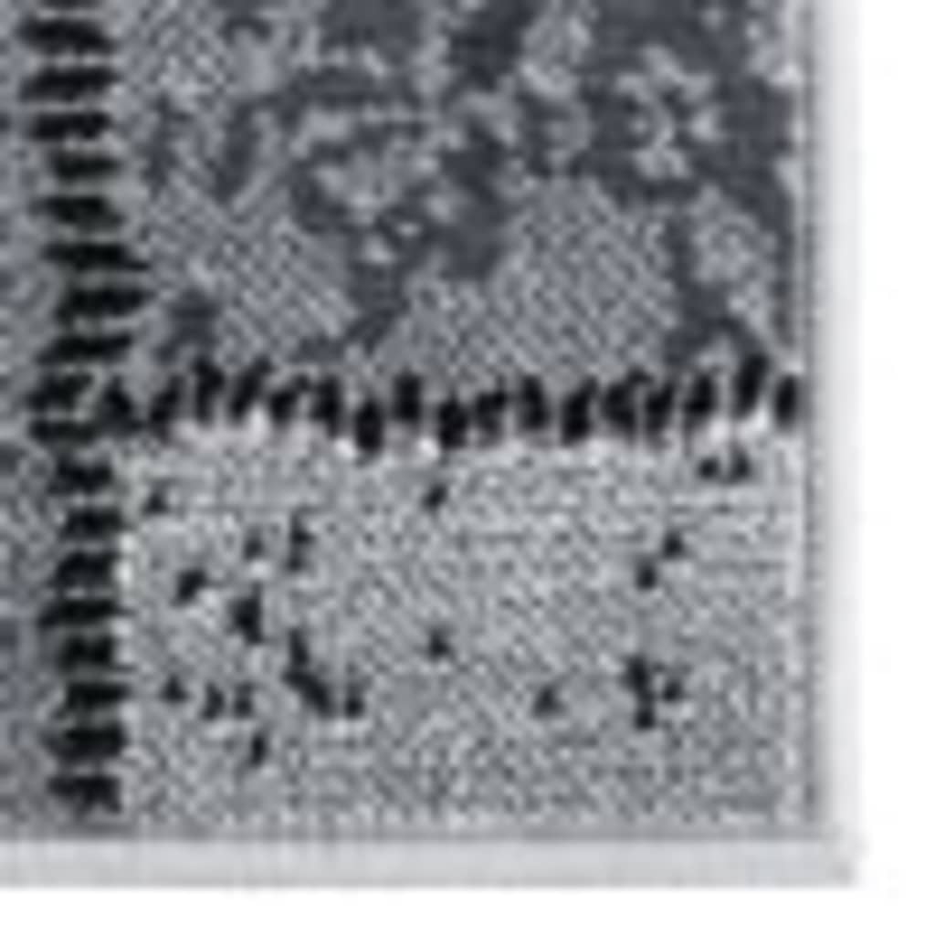 Tappeto Lungo in BCF Grigio con Motivo a Blocchi 60x450 cm