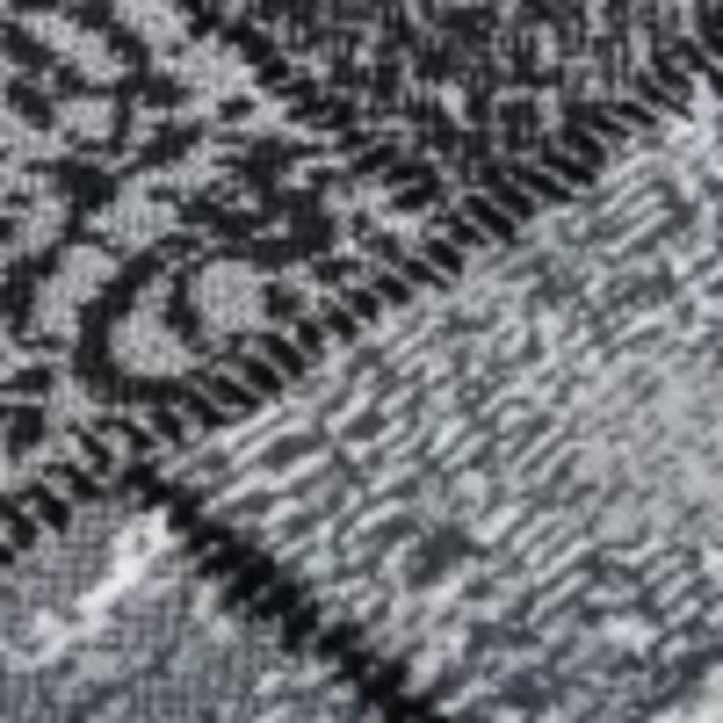 Tappeto Lungo in BCF Grigio con Motivo a Blocchi 80x450 cm
