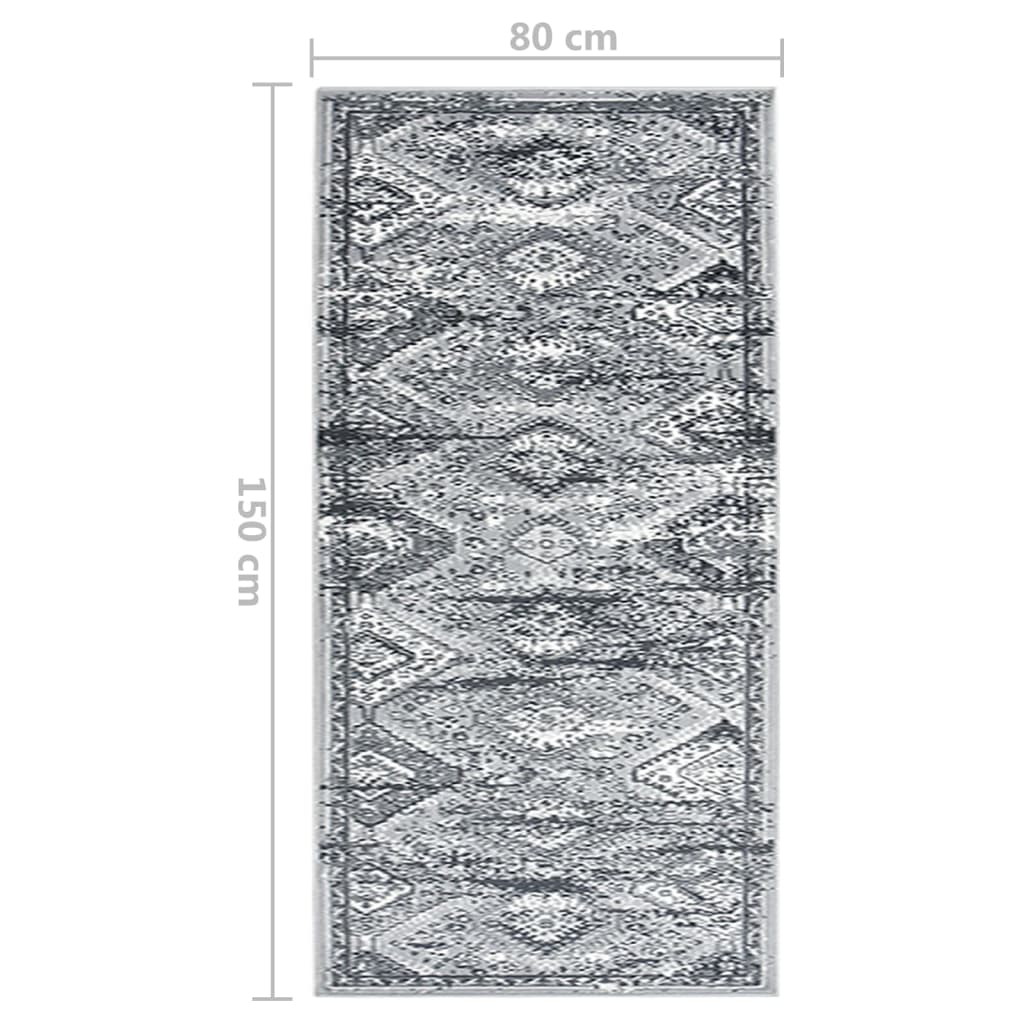 Tappeto Lungo in BCF Grigio Orientale 80x150 cm