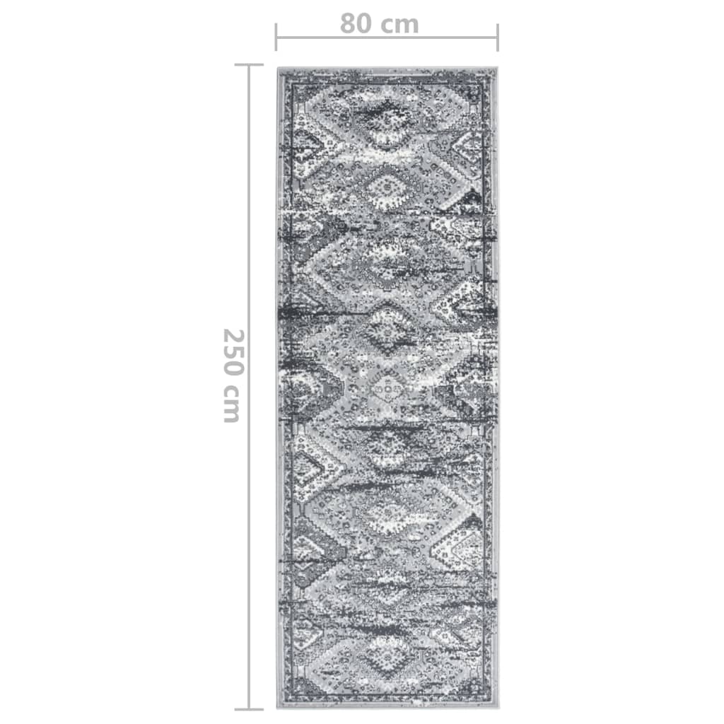 Tappeto Lungo in BCF Grigio Orientale 80x250 cm